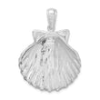 De-Ani Sterling Silver Rhodium-Plated Polished and Textured Shell Pendant
