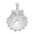 De-Ani Sterling Silver Rhodium-Plated Polished and Textured Lions Paw Shell Pendant