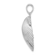 De-Ani Sterling Silver Rhodium-Plated Polished and Textured Scallop Shell Pendant