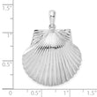 De-Ani Sterling Silver Rhodium-Plated Polished and Textured Scallop Shell Pendant