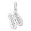De-Ani Sterling Silver Rhodium-Plated Hilton Head Island Flip Flop Pendant