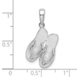 De-Ani Sterling Silver Rhodium-Plated Hilton Head Island Flip Flop Pendant