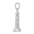 De-Ani Sterling Silver Rhodium-Plated Polished and Textured 3D Lighthouse Pendant