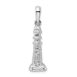 De-Ani Sterling Silver Rhodium-Plated Polished and Textured 3D Lighthouse Pendant