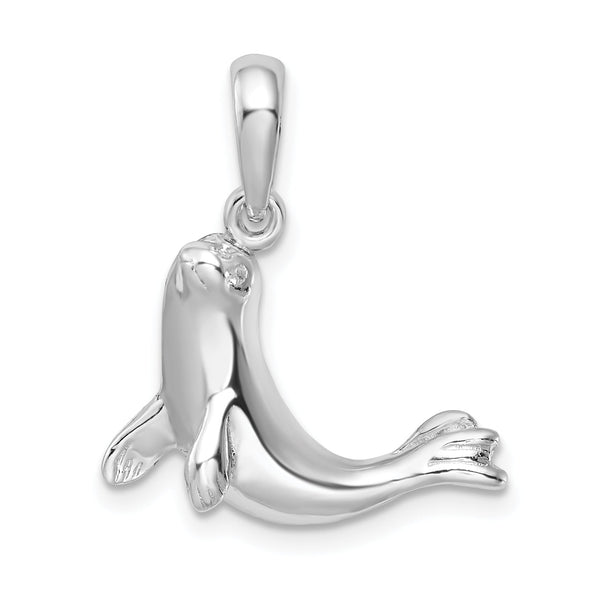 De-Ani Sterling Silver Rhodium-Plated Polished Seal Pendant
