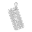 De-Ani Sterling Silver Rhodium-Plated Polished and Textured Key West License Pendant