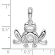 De-Ani Sterling Silver Rhodium-Plated Polished and Textured Sitting Frog Pendant
