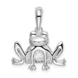 De-Ani Sterling Silver Rhodium-Plated Polished and Textured Sitting Frog Pendant