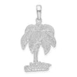 De-Ani Sterling Silver Rhodium-Plated Polished and Textured Palm Tree Pendant