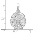 De-Ani Sterling Silver Rhodium-Plated Polished and Textured Sand Dollar Pendant