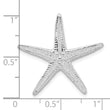 De-Ani Sterling Silver Rhodium-Plated Polished and Textured Starfish Slide