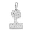 De-Ani Sterling Silver Rhodium-Plated Polished Marco Island Palm Tree Pendant
