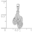 De-Ani Sterling Silver Rhodium-Plated Polished and Textured Marco Island Flip Flops Pendant