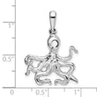 De-Ani Sterling Silver Rhodium-Plated Polished Octopus Pendant