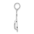 De-Ani Sterling Silver Rhodium-Plated Polished and Textured Flip Flop Pendant
