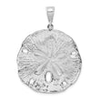 De-Ani Sterling Silver Rhodium-Plated Polished and Textured Sand Dollar Pendant