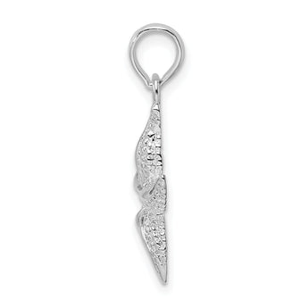 De-Ani Sterling Silver Rhodium-Plated Polished and Textured Starfish Pendant