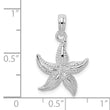 De-Ani Sterling Silver Rhodium-Plated Polished and Textured Starfish Pendant