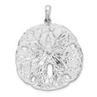De-Ani Sterling Silver Rhodium-Plated Polished and Textured Large Sand Dollar Pendant