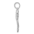 De-Ani Sterling Silver Rhodium-Plated Polished and Textured 3D Sea Horse Pendant
