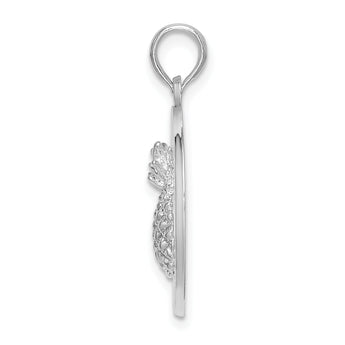De-Ani Sterling Silver Rhodium-Plated Charleston with Pineapple Circle Pendant