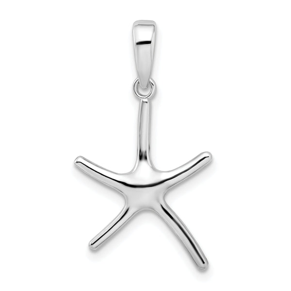 De-Ani Sterling Silver Rhodium-Plated Polished Starfish Pendant