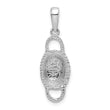 De-Ani Sterling Silver Rhodium-Plated Polished 3D Double Handle Basket Pendant