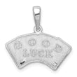 De-Ani Sterling Silver Polished 4 Aces Good Luck Playing Cards Pendant
