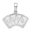 De-Ani Sterling Silver Polished 4 Aces Good Luck Playing Cards Pendant