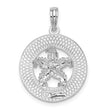 De-Ani Sterling Silver Rhodium-Plated Polished Cape Cod with Starfish Circle Pendant