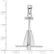 De-Ani Sterling Silver Rhodium-Plated Polished 3D Moveable Danforth Anchor Pendant
