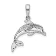 De-Ani Sterling Silver Rhodium-Plated Polished Dolphin Pendant