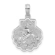 De-Ani Sterling Silver Rhodium-Plated Polished and Textured Shell / Sea Turtles Pendant