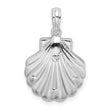 De-Ani Sterling Silver Rhodium-Plated Polished and Textured Shell with Starfish Pendant