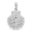 De-Ani Sterling Silver Rhodium-Plated Polished and Textured Shell with Starfish Pendant