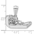 De-Ani Sterling Silver Rhodium-Plated Polished 3D Air Boat Pendant