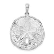 De-Ani Sterling Silver Rhodium-Plated Polished and Textured Sand Dollar Pendant