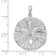 De-Ani Sterling Silver Rhodium-Plated Polished and Textured Sand Dollar Pendant