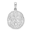 De-Ani Sterling Silver Rhodium-Plated Polished and Textured Sand Dollar Pendant
