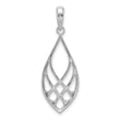 De-Ani Sterling Silver Rhodium-Plated Polished Teardrop Celtic Knot Pendant