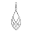 De-Ani Sterling Silver Rhodium-Plated Polished Teardrop Celtic Knot Pendant