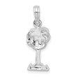 De-Ani Sterling Silver Rhodium-Plated Polished Palm Tree Pendant