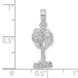 De-Ani Sterling Silver Rhodium-Plated Polished Palm Tree Pendant