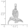 De-Ani Sterling Silver Rhodium-Plated Polished Hummingbird Pendant