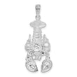 De-Ani Sterling Silver Rhodium-Plated Polished Moveable Lobster Pendant
