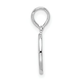 De-Ani Sterling Silver Polished and Textured Fleur de Lis Small Oval Pendant