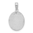 De-Ani Sterling Silver Rhodium-Plated Polished and Textured Fleur de Lis Oval Pendant