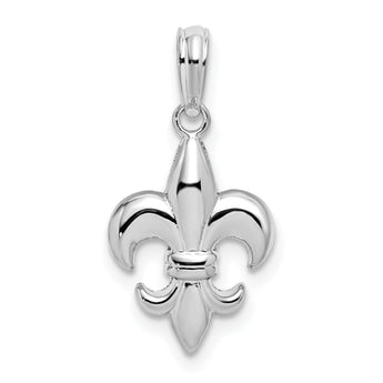 De-Ani Sterling Silver Rhodium-Plated Polished Fleur de lis Pendant