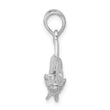 De-Ani Sterling Silver Rhodium-Plated Polished 3D Snook Fish Pendant