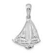 De-Ani Sterling Silver Rhodium-Plated Polished Sailboat Pendant